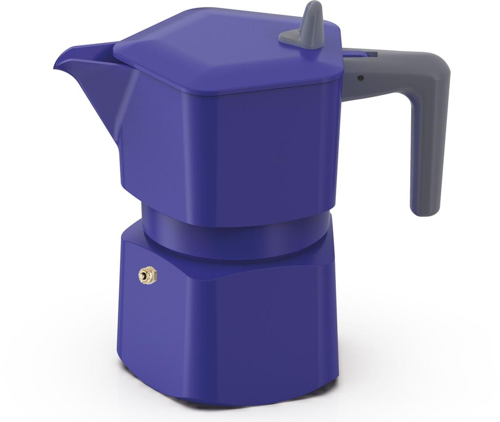 Cafetiere italienne - PEZZETTI - PENTAEXPRESS - Aluminium - 6 tasses - Bleu