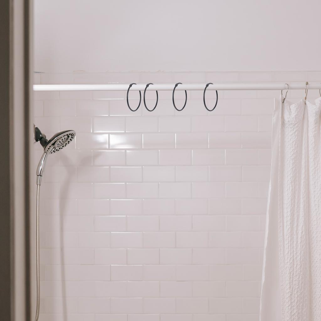 24 Stück Metallhaken für Duschvorhänge Robustes Design Schnellverbindungsstangen Einfache Farbe Klassische Duschvorhanghaken