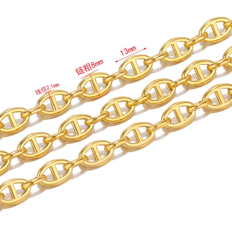 8mm Edelstahl Rechteckige Gliederkette/Halskette - Dicke Schweinenase Kette, Süßes & Cooles Stil-Accessoire.