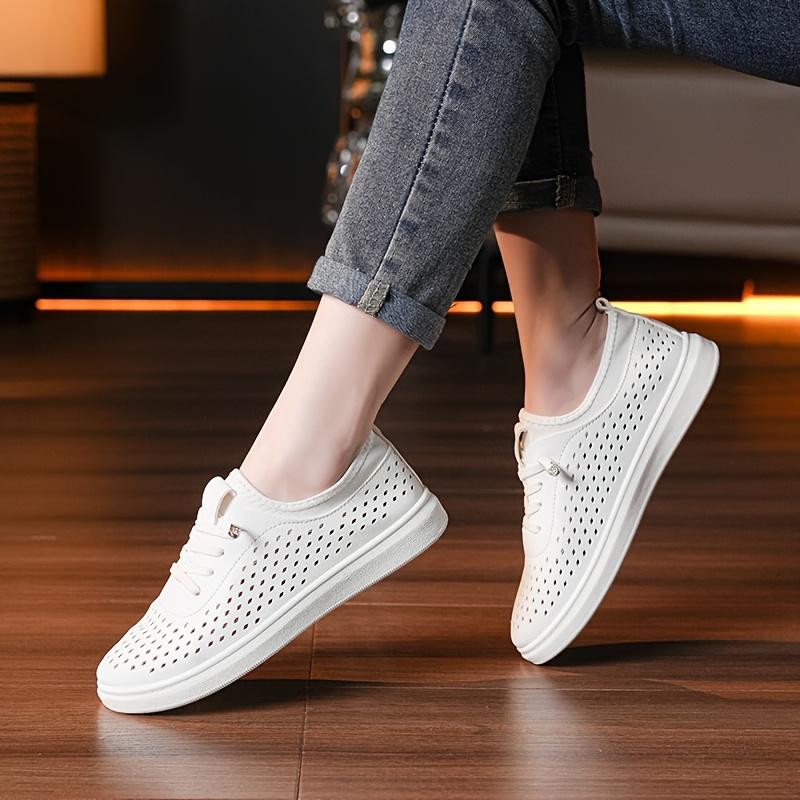Women'S Casual Flat Tennis Shoes,Women'S Skateboard Shoes, Women'S Casual Sneakers with Hollowed-Out Minimalist Fashion