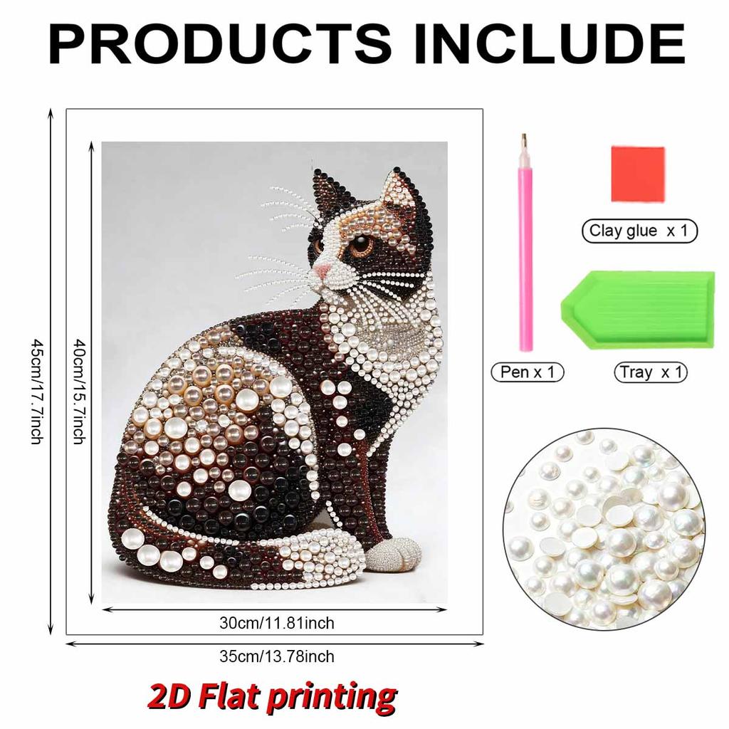 Pearl Painting Kit Domestic Cat Theme Frameless Handicraft DIY Bedroom Decoration Living Room Wall Art Room Decoration Art Craft Decoration