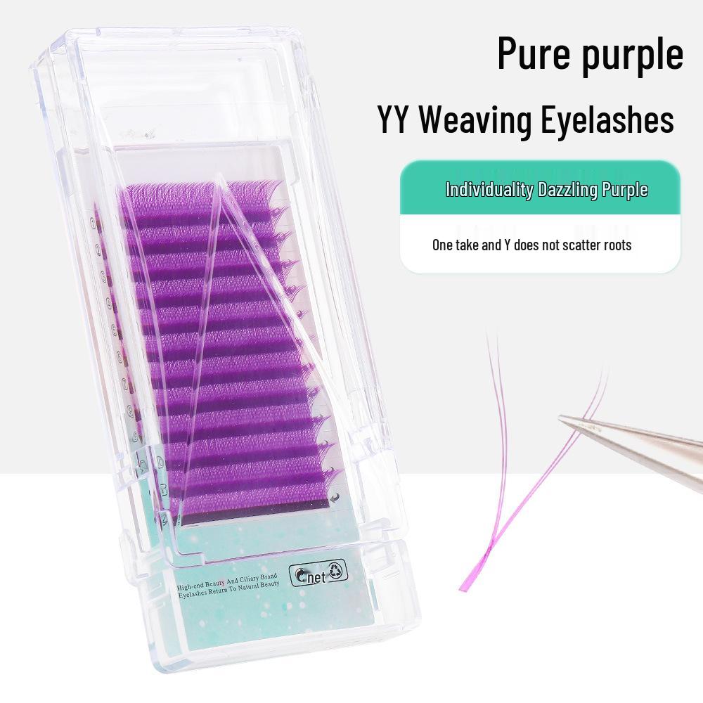 

0.07 Фиолетовые YY Y-образные с двойным кончиком мягкие нарощенные ресницы – Стильные накладные ресницы глубокого фиолетового цвета Purple 0.07 D