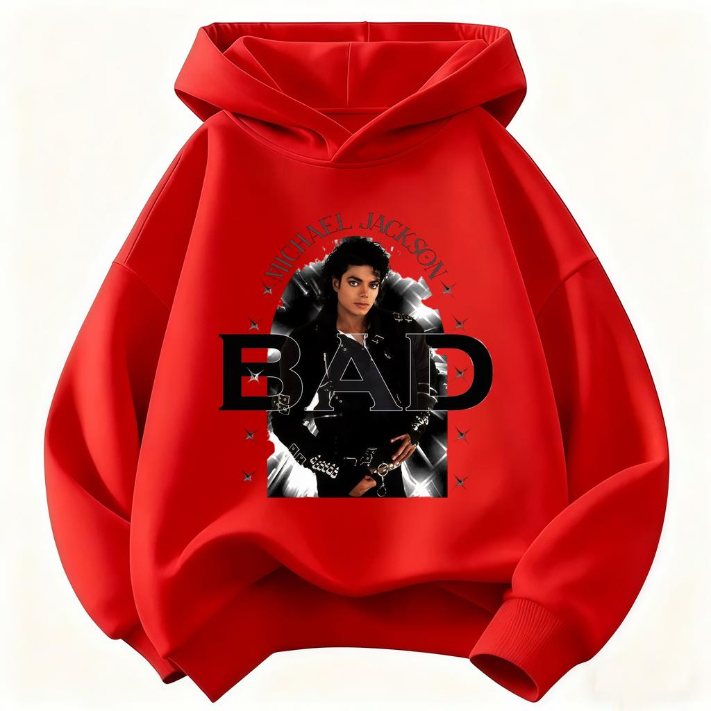 Felpa con Stampa Cool di Michael Jackson Calda Felpa con Cappuccio per Bambini e Bambine (Top Grafico Icona Pop Retrò Autunno/Inverno 2026