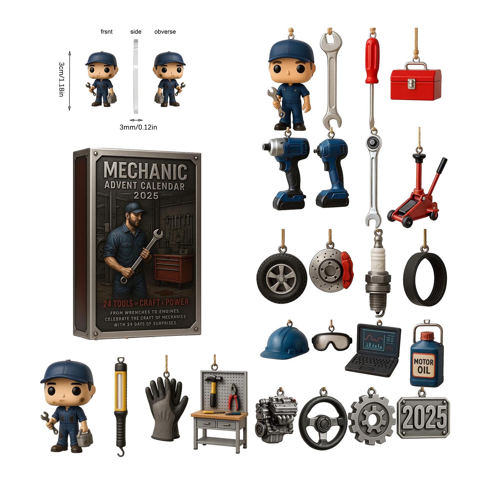 

Календарь обратного отсчета включает 24 подарка, календарь обратного отсчета и подарок-сюрприз One Size