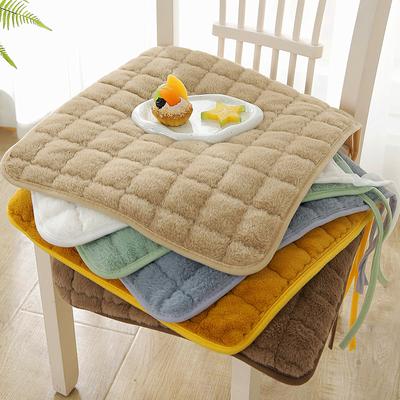 2 Stück Winter Plüsch Esszimmerstuhl Kissen Stuhl Kissen Verdickt Einfarbig Stuhl Kissen Büro Sitzkissen