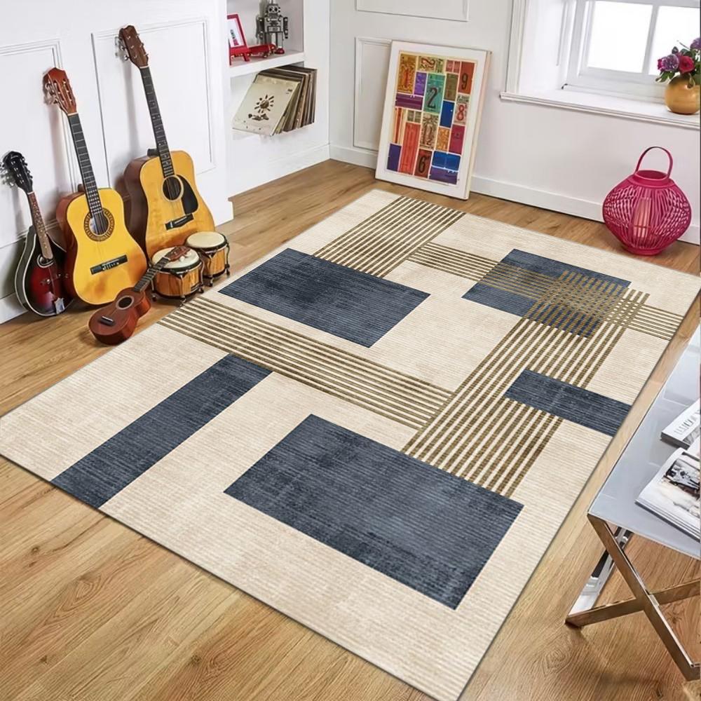 Vintage Patchwork Pattern Carpet Mat Rug Soft Non Slip Floor Mat for Living Room Bedroom Home Decoration Rugs for Bedroom