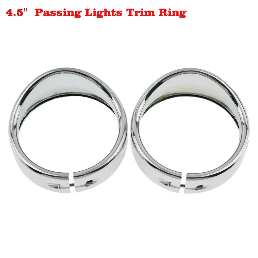 Motorcycle Chrome 7''Headlight Trim Ring+4.5'' Fog Light Cover +Visor Style Turn Signal Trim Ring For Harley Touring FLH Softail