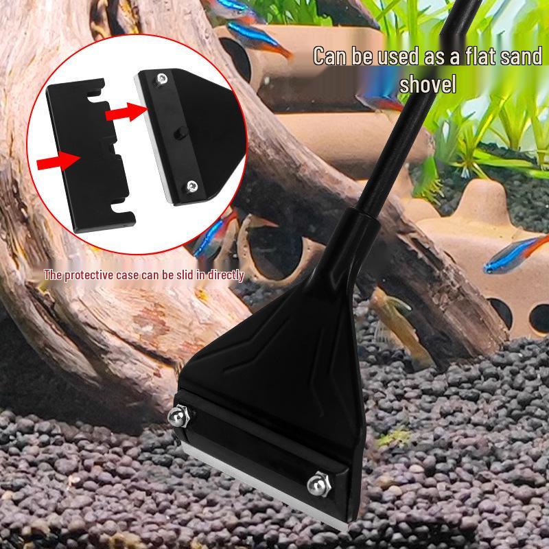 Fish Tank Algae Scraper with Extended Handle – Aquatic Plant and Moss Remover Spatula