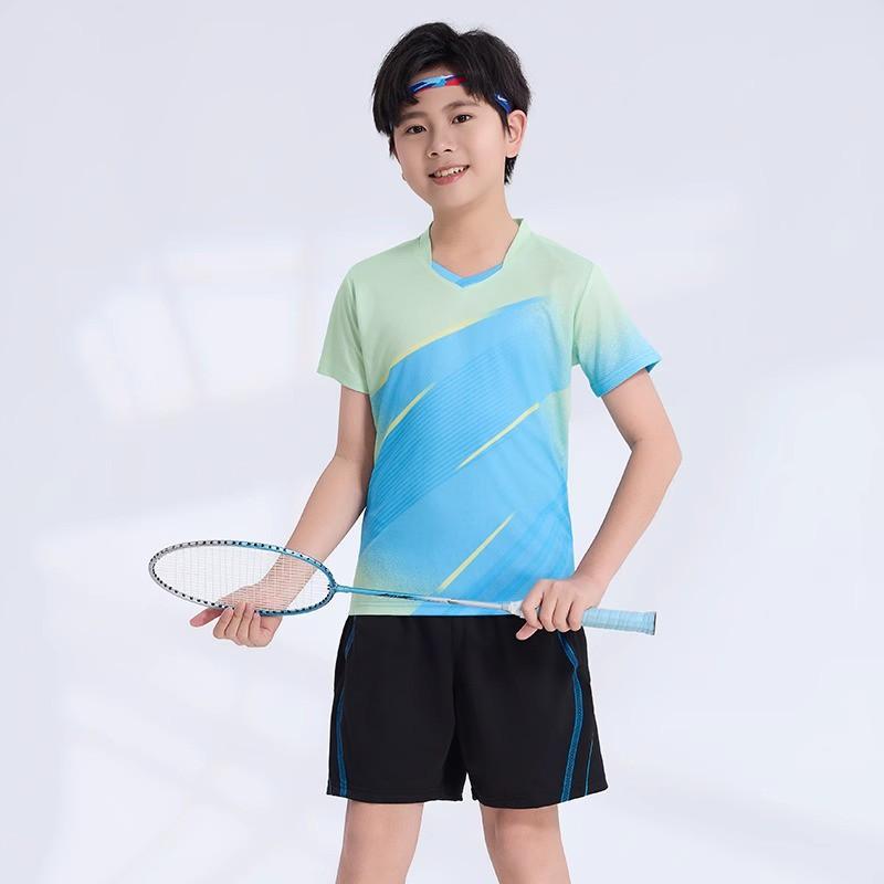 Custom Printed Quick-Dry Badminton Shirt Kids Unisex Sport Top Tennis Pickleball Training Competition Wear