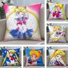 S-Sailor Moonn Anime Cushion Cover Plush Fabric Soft Double-Sided Printed Sofa Warm Winter Home Child Gift Pillow Case