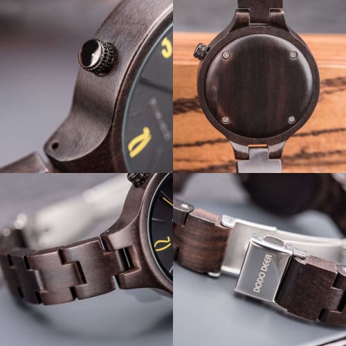 DODO DEER Men's, Women's, and Couples Wooden Watches, Japanese-Made Quartz Analog, Lightweight, Wooden Gift Box, Business, Stylish, Casual, Premium Ha