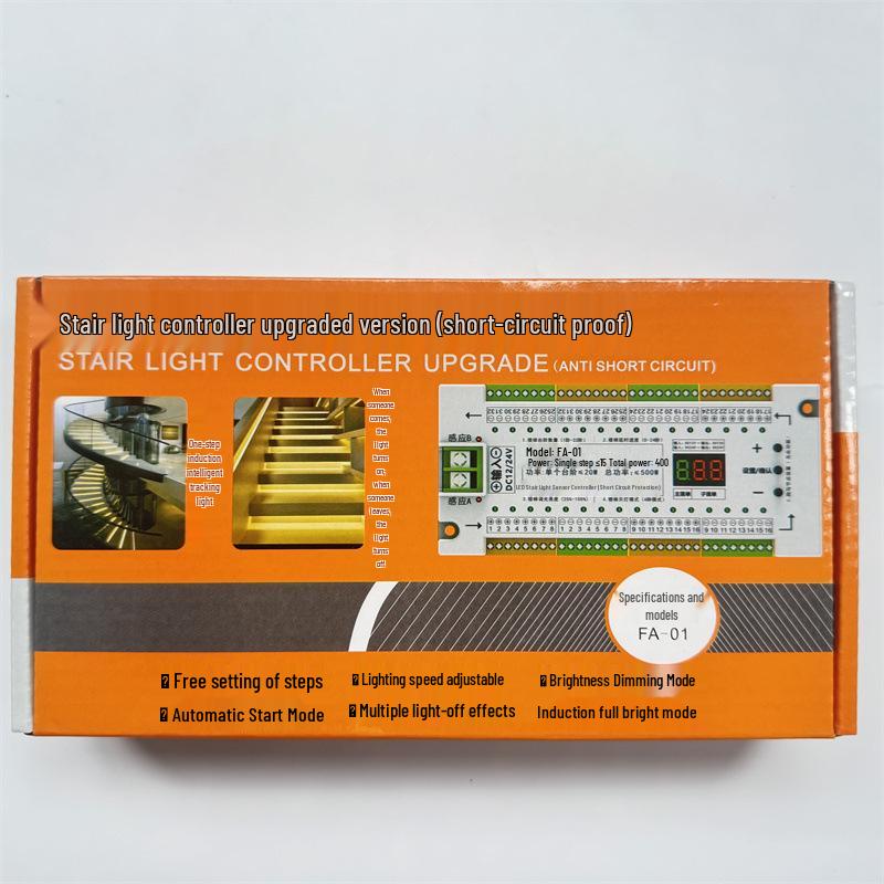Smart Motion Sensor Stair Light - 32-Step LED Strip with Gradual Illumination & Water-Resistant Controller No белый