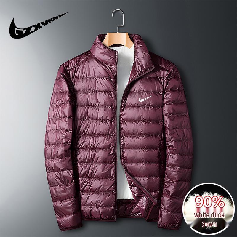 Jachetă de puf ușoară pentru bărbați, mărimi mari, casual și rezistentă la vânt pentru toamnă/iarnă