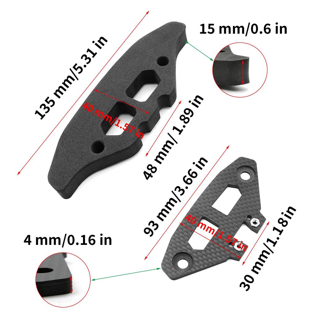 Carbon Front Bumper Plate Bracket Replacement for XV02 1Celsius10 Remote Control Car Upgrade Accessories