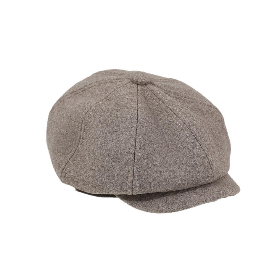 Bud Cotton Fashion Forward Hat Women's New Children's Octagonal Hat Foreign Style Baby Woolen Material Plain Autumn and Winter Girl