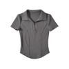 Korean version of fishbone POLO collar slim-fitting short-sleeved T-shirt women's small summer new chic t-shirt top