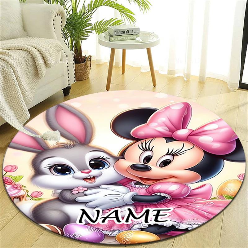 Personalized M-Minnie Round Chair Office Rug - Perfect for Mat, Office Chair & More - Ideal Gift for Birthdays and Holidays