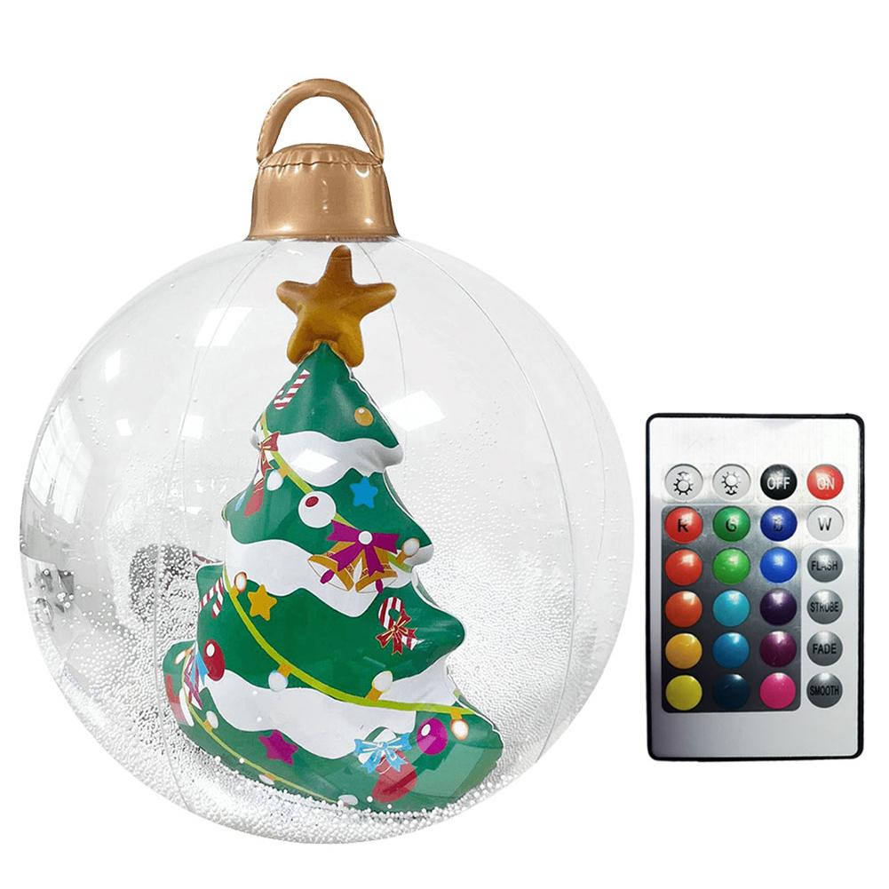 60cm PVC Inflatable Christmas Balls with LED Light Remote Large Balls Xmas Tree Decorations Giant Inflatable Christmas Balls