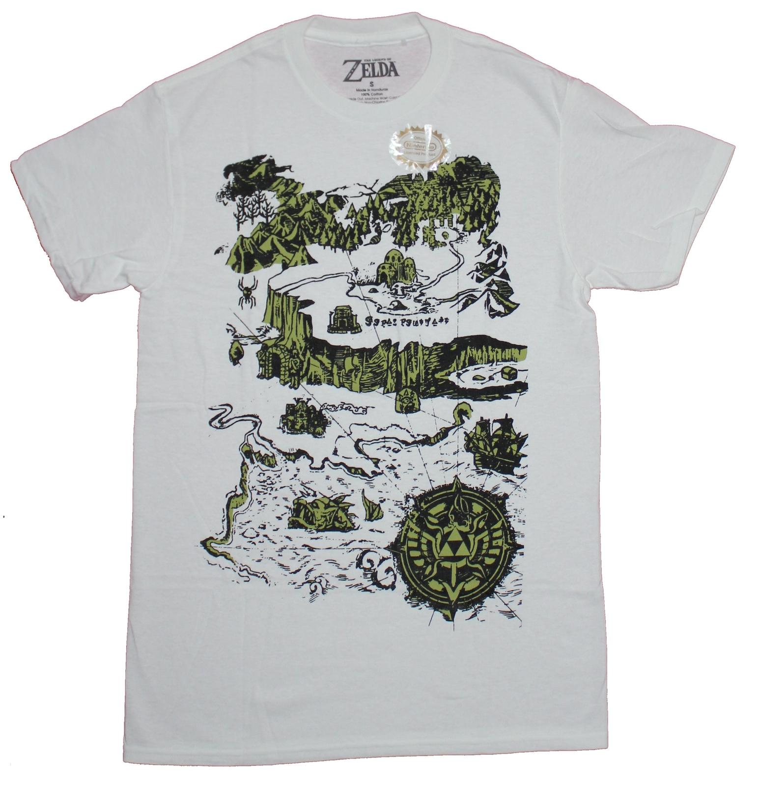 Legend of Zelda Mens T-Shirt - Stylized Hyrule Map Image XXL