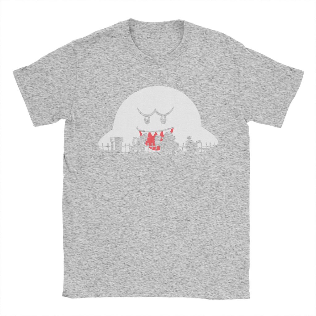 Mens Super Marios Boo Trick Or Treat Halloween Silhouette T Shirt 100 Cotton Tops O Neck Tee Shirt New Arrival TShirt