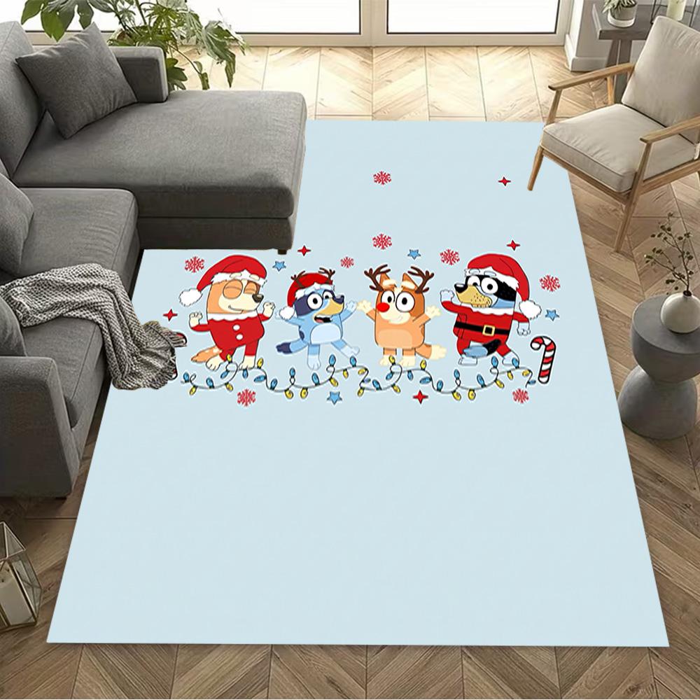 Bluey Friends Adventure Floor Mat Suitable for Kitchen Decorate room Foyer Living Rooms Antislip Carpet Anime Office Decor Best for Christmas