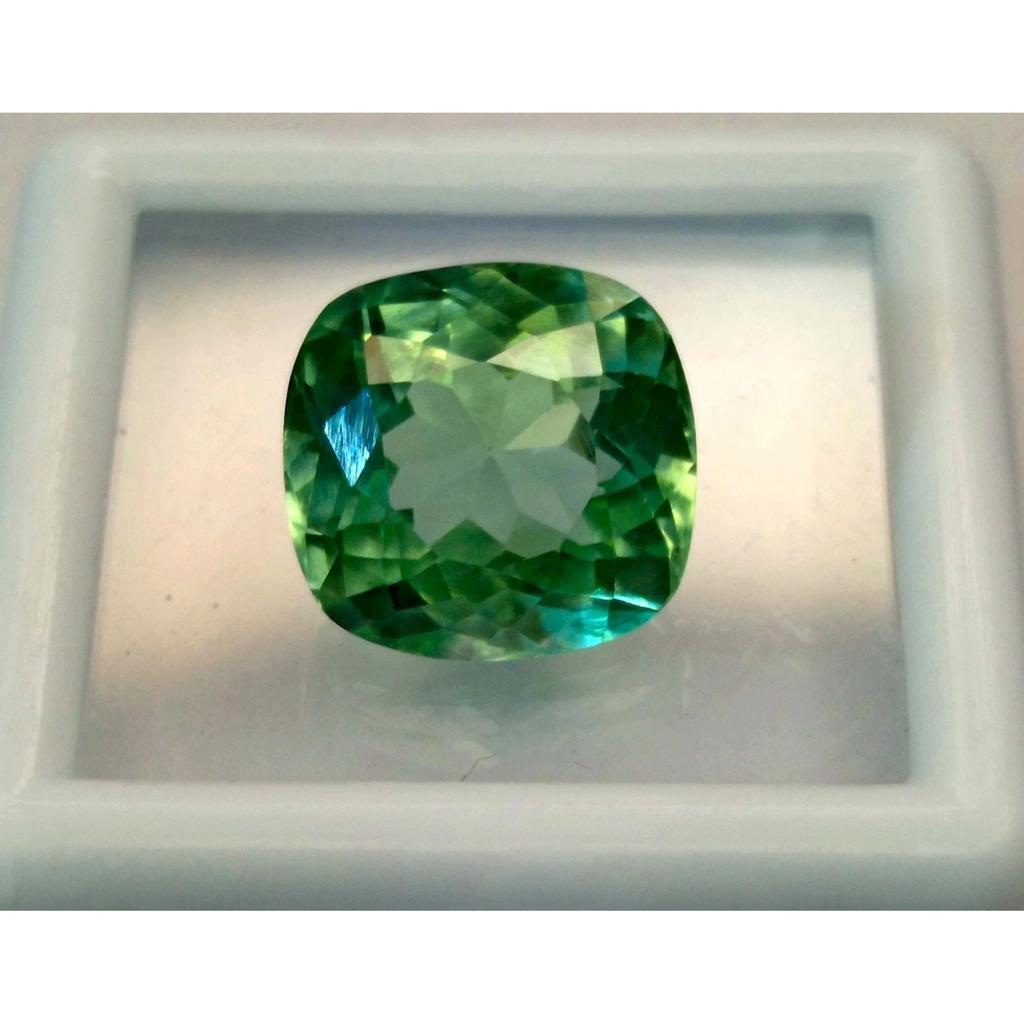 Green Sapphire Natural 8-10 Ct Cushion Cut Fabulous Certified Loose Gemstone