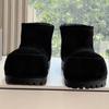 Fashion Trendy Chunky Platform Snow Boots, Brown Suede Short Ankle Boots, Stylish Winter Fashion Shoes