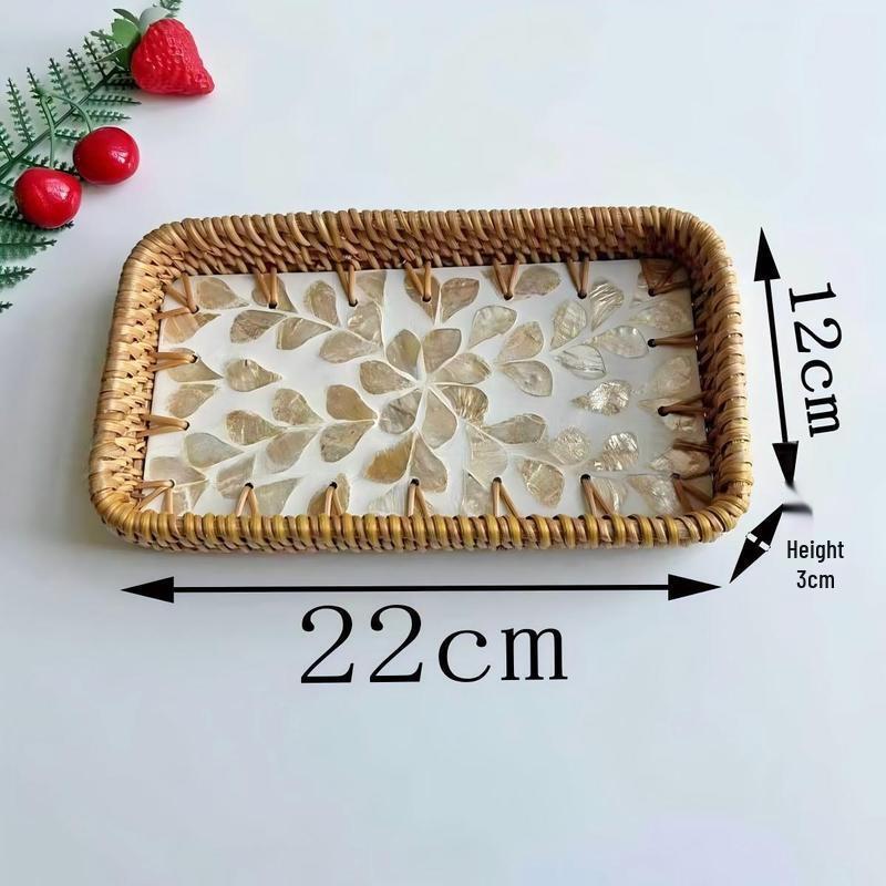 

Handwoven Wicker Shell Tray for Fruit & Tableware