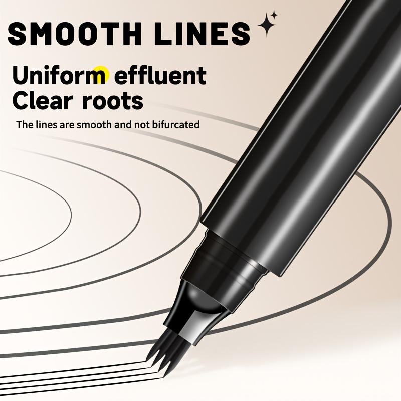 2pcs 4-Tip Brow Pens - Waterproof & Sweatproof, Dual Shades for Natural Look, Portable for On-the-Go Touch-Ups