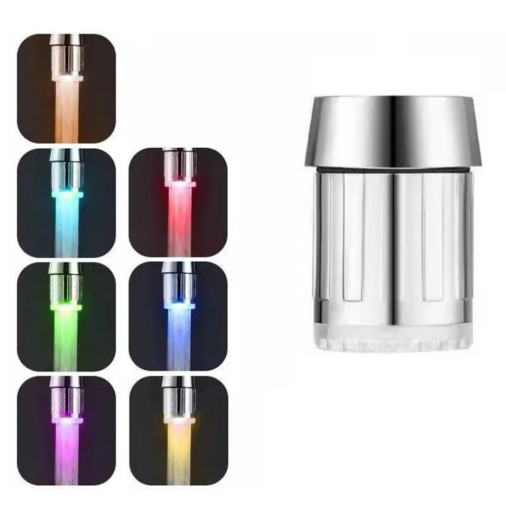 

LED Temperature Sensitive 1/3/7 Color Light-up Faucet Kitchen Bathroom Glow Water Save Faucet Aerator Tap Nozzle Shower Faucet