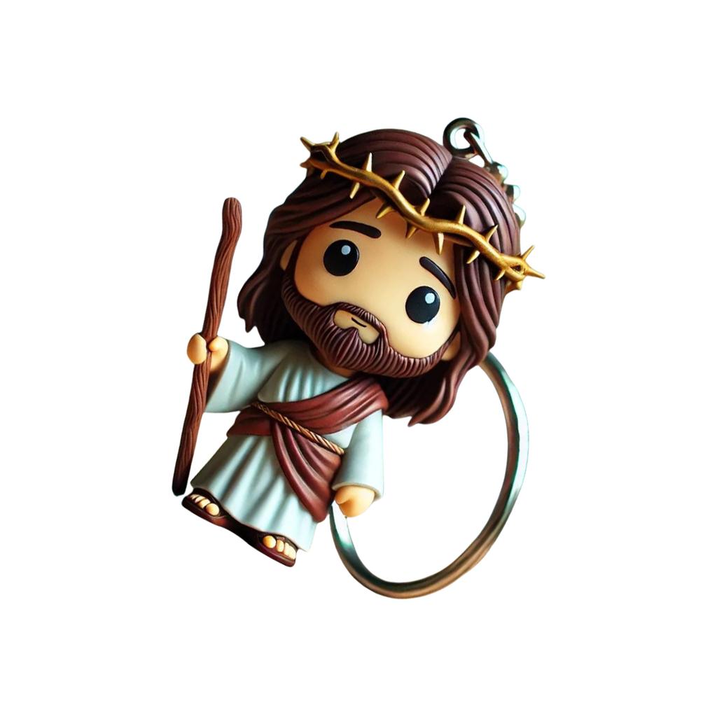 Przenośny Brelok z Figurką Jezusa Akrylowy Wykwintny Brelok z Jezusem na Klucze Torby i Dekorację Samochodu Prezent Religijny dla Wierzących