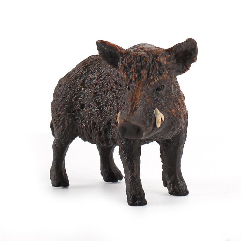 Realistic Pvc Wild Boar Sculpture For Nature Scene Craft And Gift