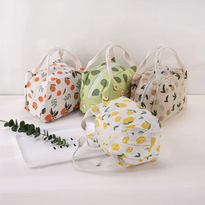 1 Stück Premium Isolierte Lunchtasche mit dickem Folien-Reißverschluss Baumwoll-Leinen-Mahlzeitenbehälter für Lebensmittelverpackung Bento-Tasche Handtasche