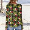 Women's Fashion Casual LongSleeve Print Round Neck Pullover Top Blouse