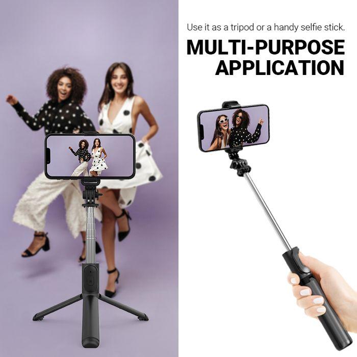 Crong SelfieGo Lite - Compact Tripod for Bluetooth Selfie Stick (Black)