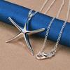 925 Sterling Silver 16-30 Inch Exquisite Starfish Pendant Necklace for Women's Fashion Jewelry Gifts, Wedding Accessories
