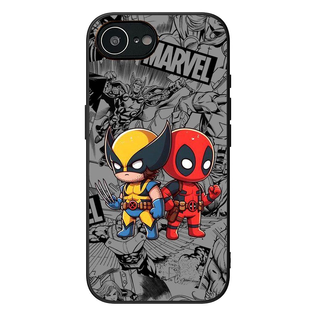Wolverine Marvel Deadpool Casing Phone Cover for Apple iPhone 16 15 14 11 Pro Max 7 8 Plus SE2 SE3 SE 2022 2020 Case