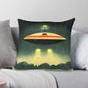 Vintage Alien Abduction Ufo Square Pillowcase Polyester Linen Velvet Pattern Zip Decorative Sofa Cushion Cover