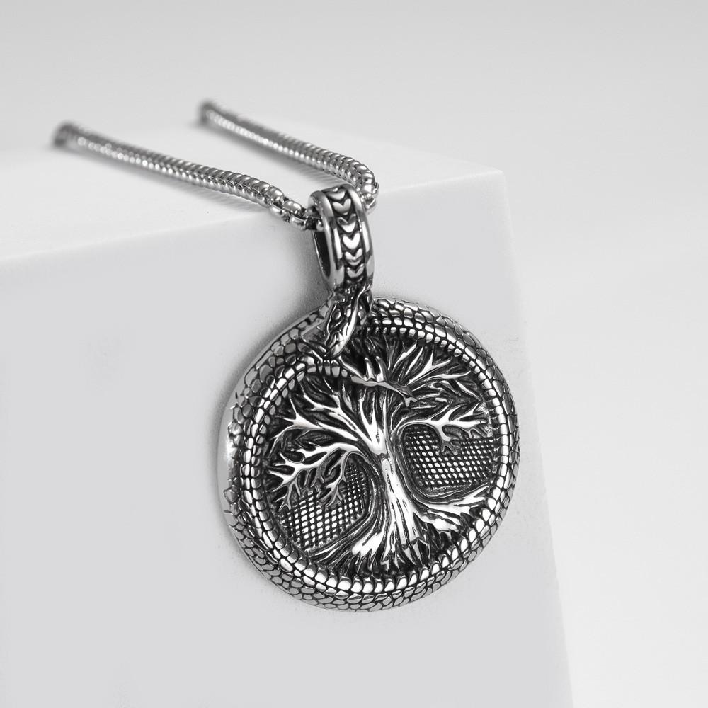 Vintage Viking Necklace Life Tree Men's Round Brand Pendant Gift Jewelry