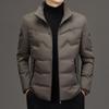 Winter 2025 Men's White Stand Collar Duck Down Jacket - Warm Casual Fashion Coat