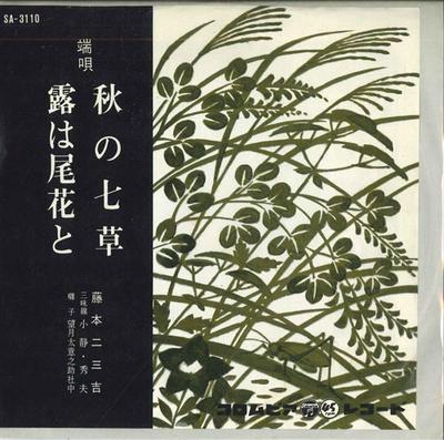 Płyta 7-calowa FUMIKICHI FUJIMOTO - Akinonanakusa / Ro ha obana to SA3110 COLUMBIA 1963 Japonia Japońska Enka Używana