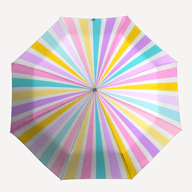 1pc Pastel Rainbow Burst Pattern Umbrella with Plastic Handle,Suitable for All Seasons Home Travel Outdoor UmbrellaPT270