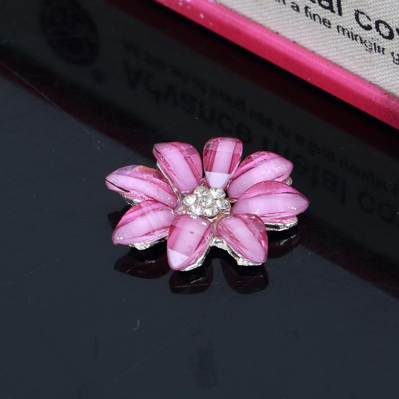 Engood100Pcs Acryl Flower Rhinestone Button Buckles for DIY Hair Sewing Trim & Embellishments Craft for Wedding Decoration ZJ200