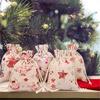 Christmas Drawstring Gift Bag Bag with Stickers Clips Ropes for Christmas Decoration 12 Colors