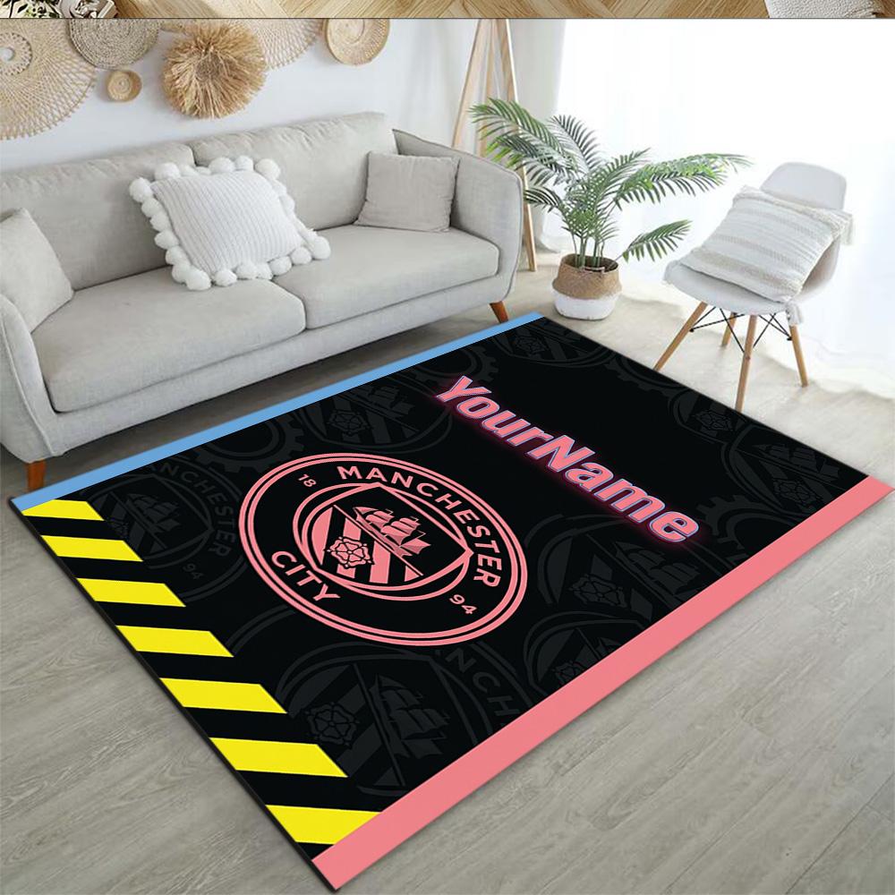 Manchester City Customize Your Name Carpet Perfect for Outdoor Kitchen Entryway Foyer Antislip Carpet Anime Office Decor Best for Christmas