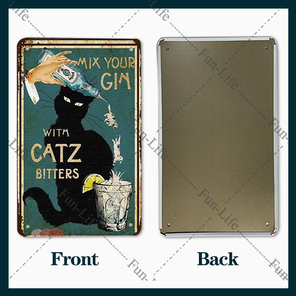 Vintage Cat Metal Sign Poster, Home Decor, Retro Animals Tin Sign, Living Room, Pet Shop, Bar, Hotel, 20x30cm