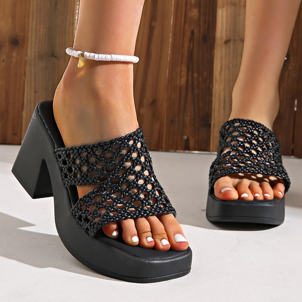 Fashion 2024 New Women Trend Walking Comfortable Shoes Summer Chunky High Heel Platform Open Toe Casual Fashion Sandals shoes for women