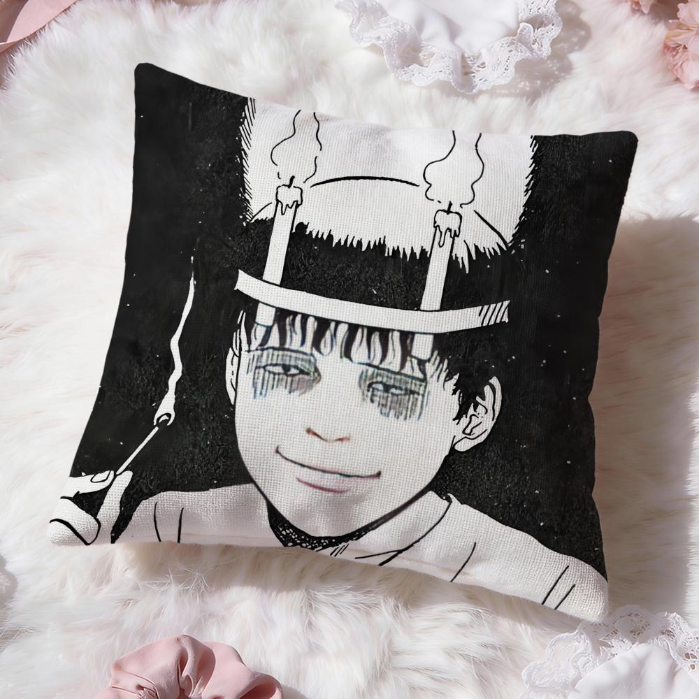 J-Junji Ito Terror Horror Cushion Cover Premium Comfort Reversible Pillow Cove -Two in One Design for Any Room & Car Interior