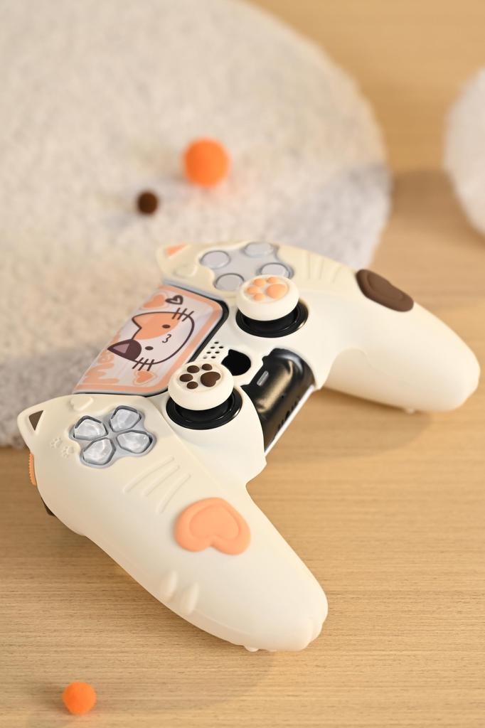 GeekShare PS5 Controller Silicone Soft Skin Compatible with PlayStation 5 PS5 Controller Cover and Sticker Protective Protective Easy To PS5