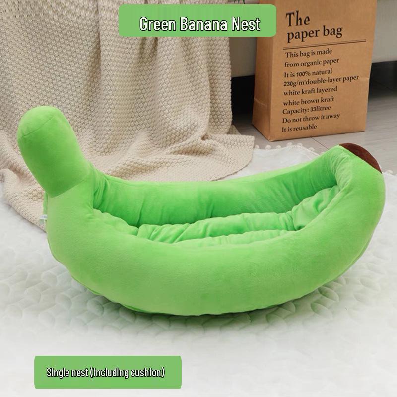 Pet Banana Bed: Year-Round Cool & Warm Mat for Cats and Dogs